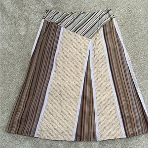 Vintage J. Jill - Cotton Striped Patchwork Skirt - size 4, NEW WITH TAGS